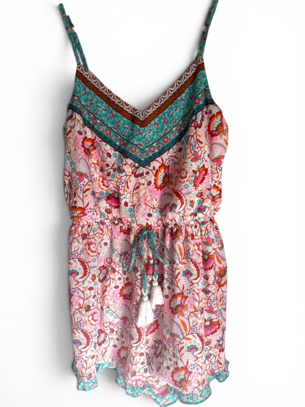 Charlotte Russe Paisley Floral Romper EUC